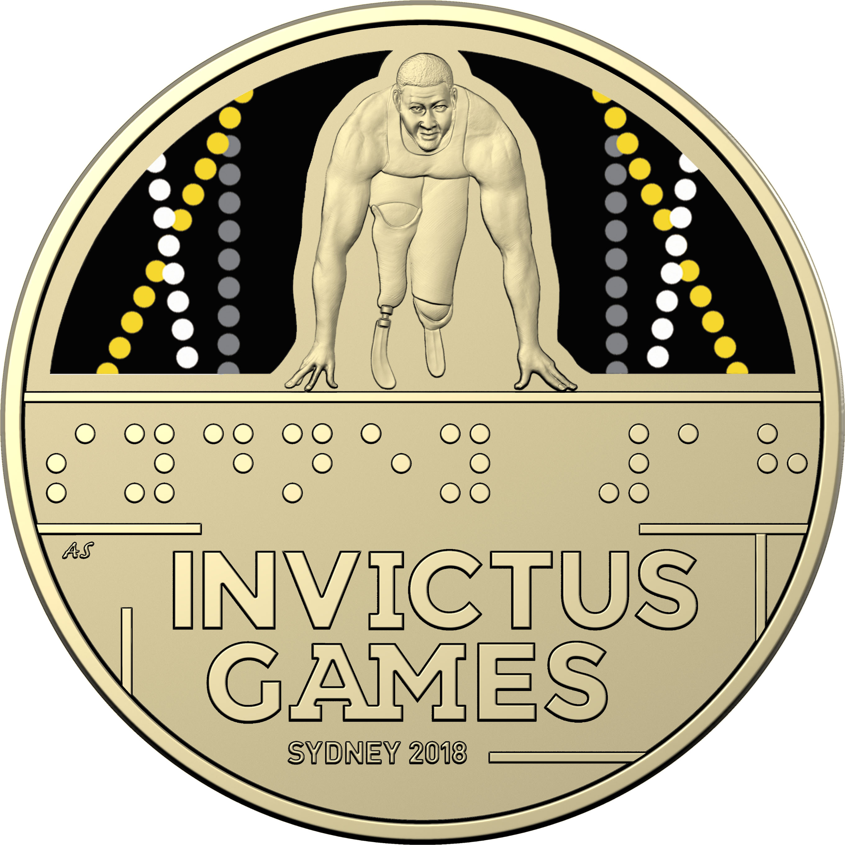 2018 $1 Coloured Frosted UNC Invictus Games_REV