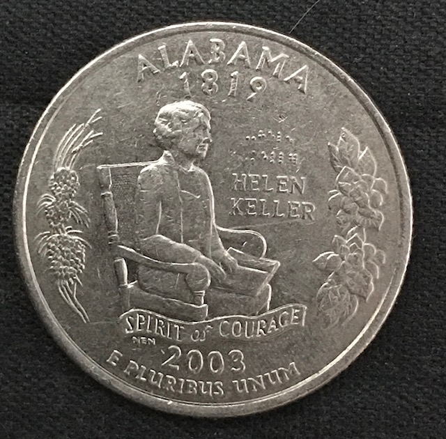Alabama quarter with braille
