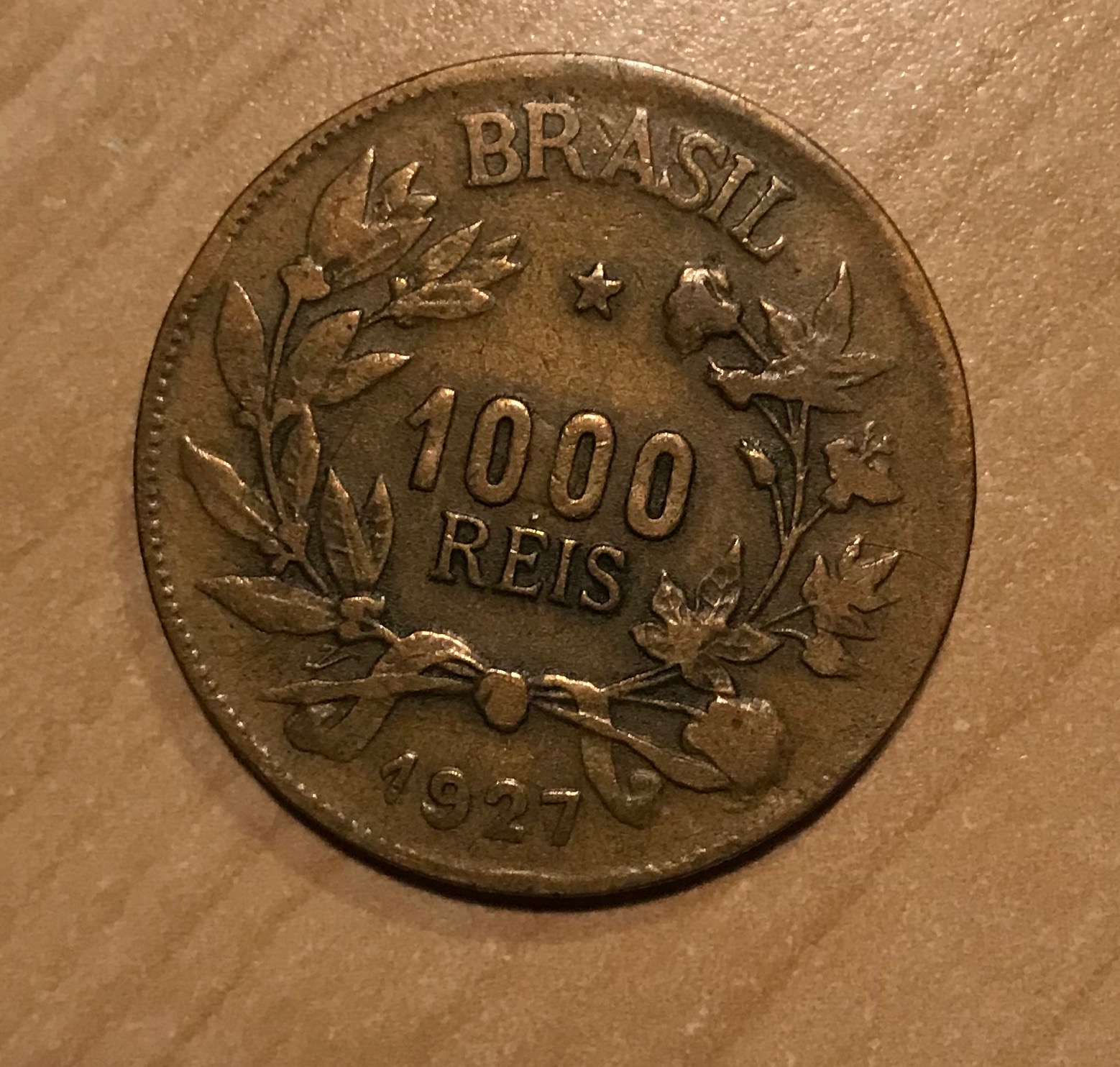 1000 reis reverse 1927